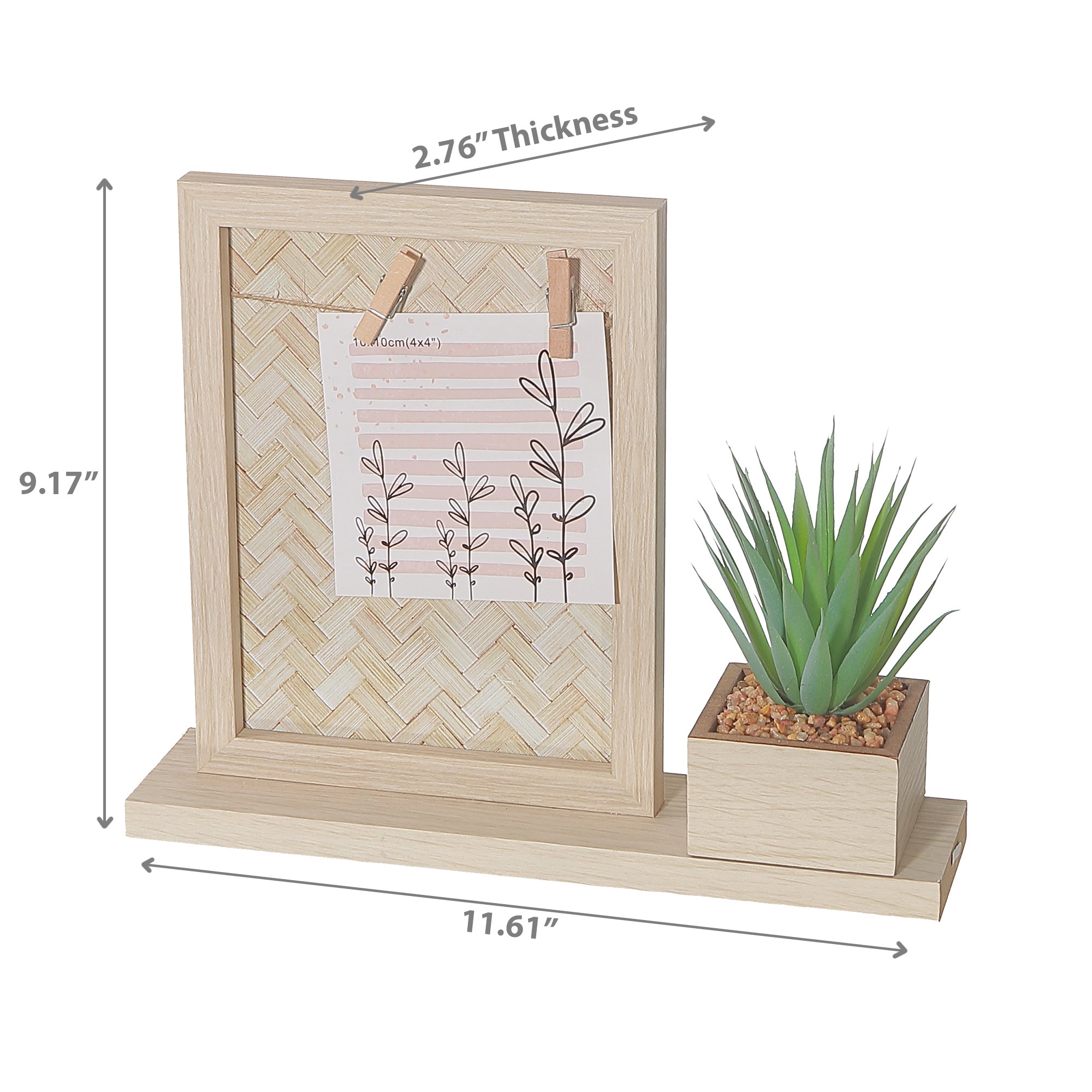 MDF Collage Clip Frame With Faux Plants 4X4
