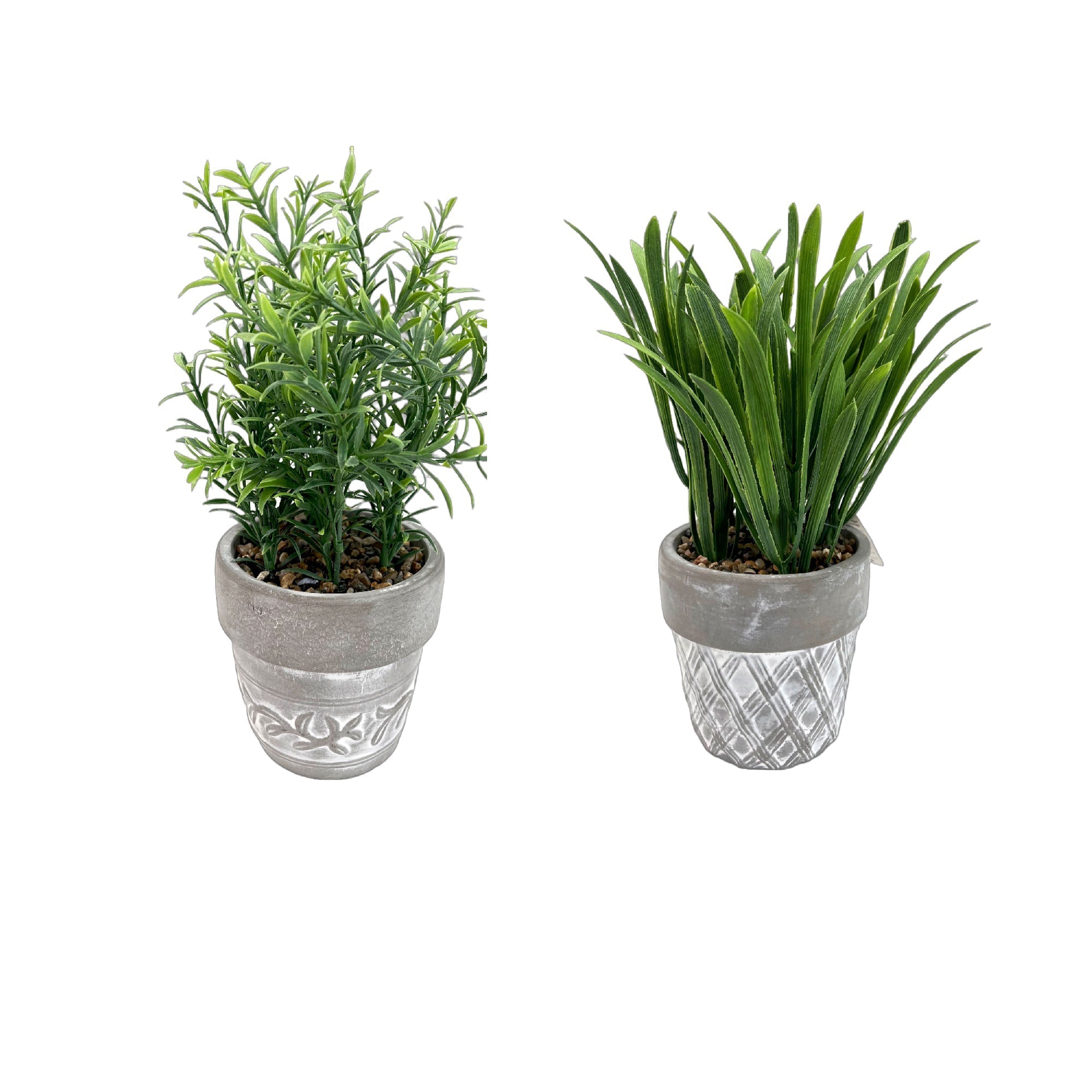 Artificial Plants In Ceramic Gray Pot Assorted Decorative Indoor Plant