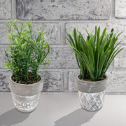 Artificial Plants In Ceramic Gray Pot Assorted Decorative Indoor Plant