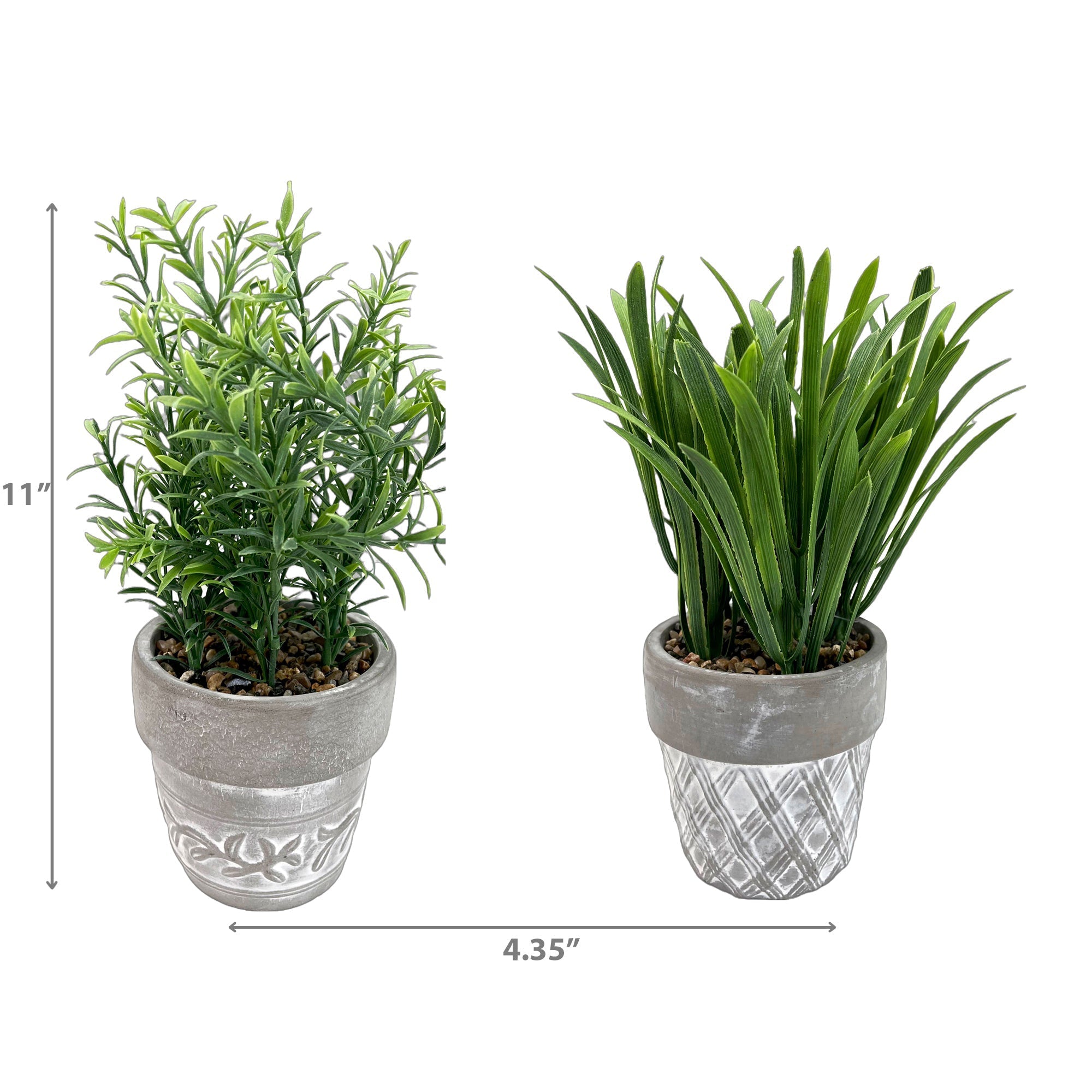 Artificial Plants In Ceramic Gray Pot Assorted Decorative Indoor Plant