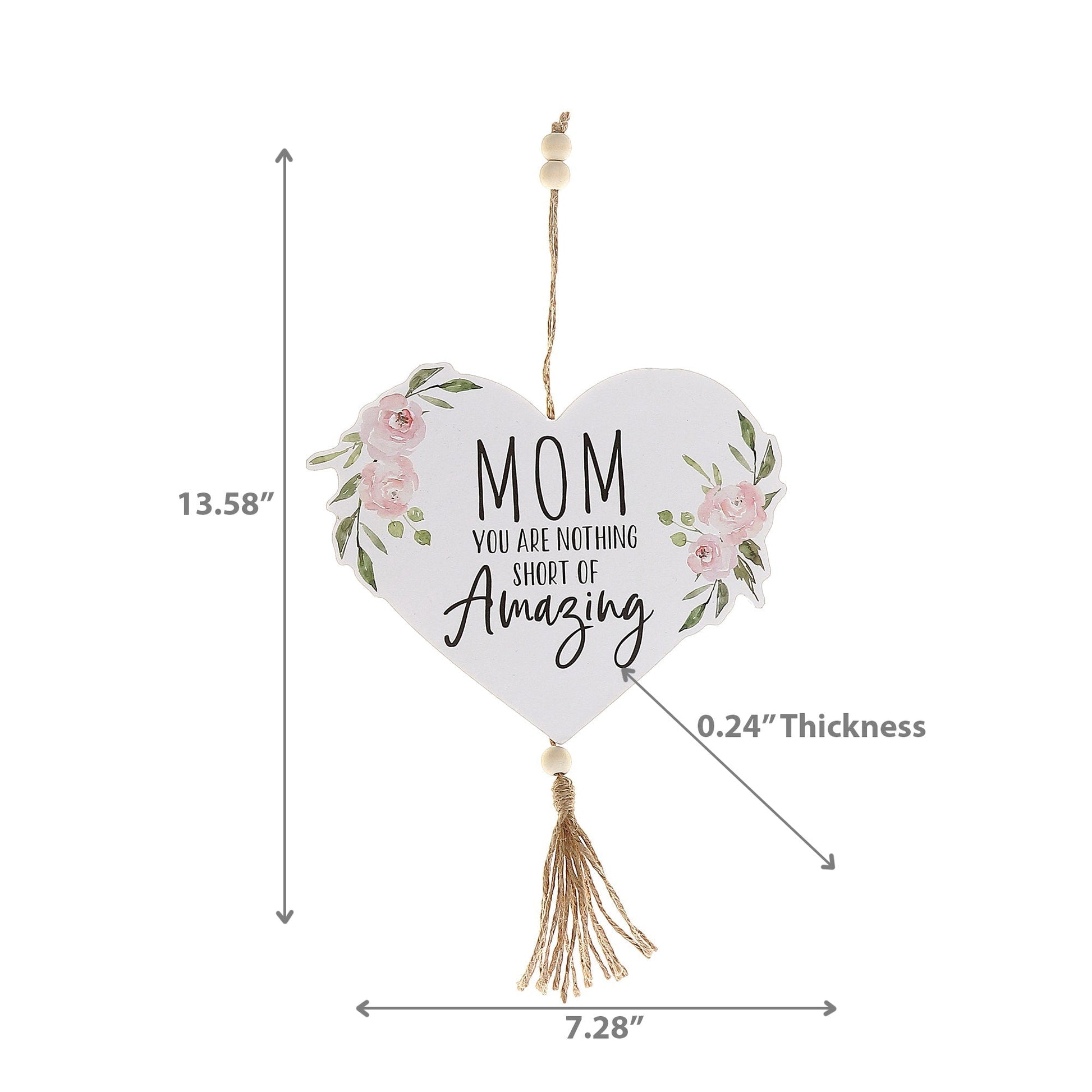 Wood Heart Shaped Hanger Moms Amazing - Set of 2