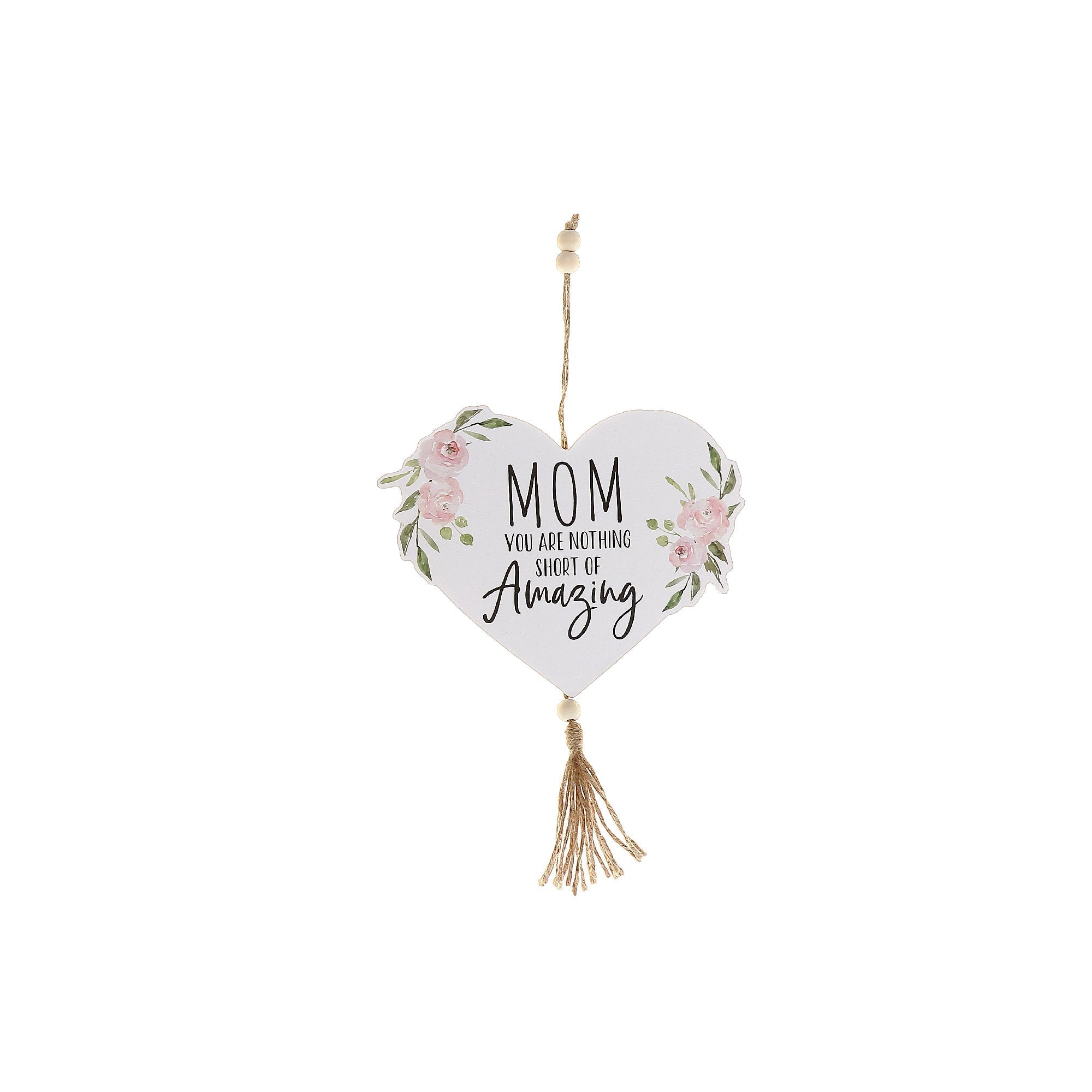 Wood Heart Shaped Hanger Moms Amazing Set Of 2, Inspirational Wall Decor