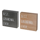 Square Wood Sign Best Grandma Ever - Set of 2