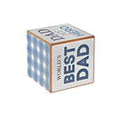 Wood Square Cube Block Best Dad
