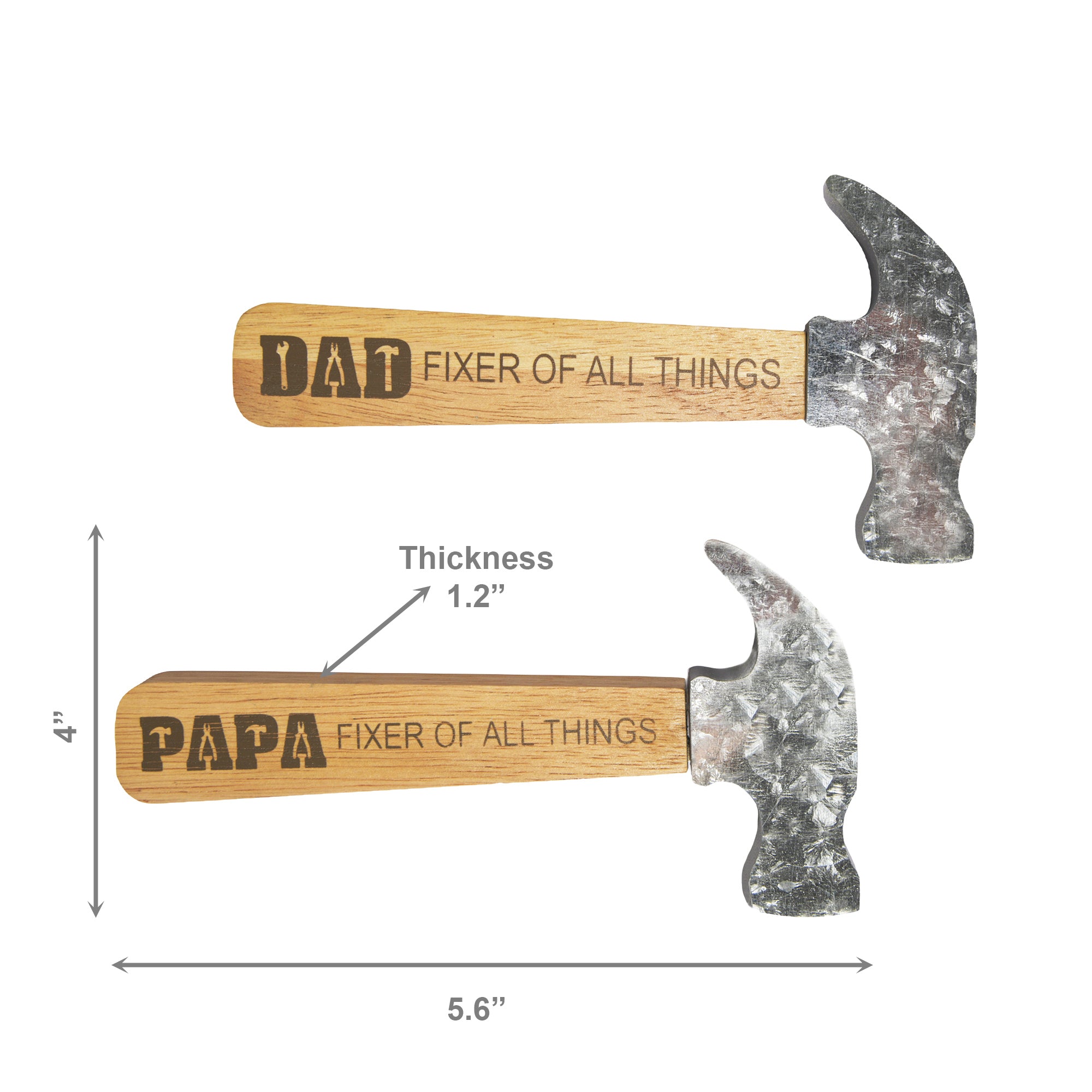 Assorted MDF Hammer Décor “Dad/Papa Fixer of All Things” - Set of 2
