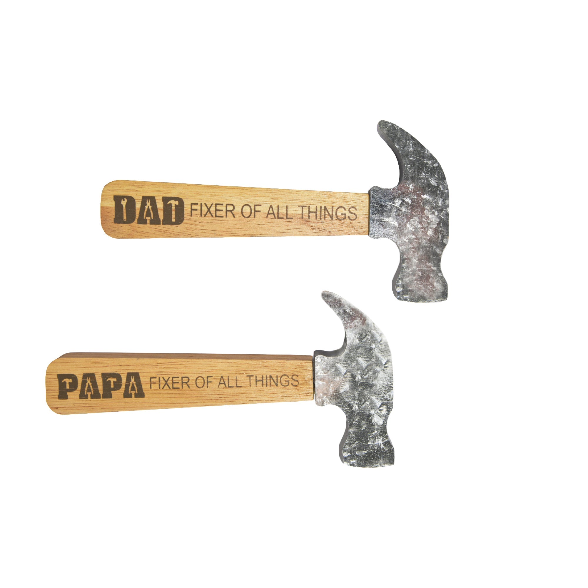 Assorted MDF Hammer Décor “Dad/Papa Fixer of All Things” - Set of 2