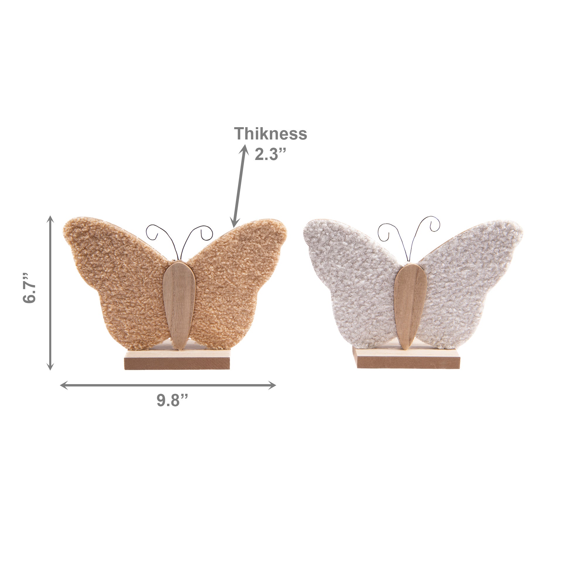 Assorted Felt Butterfly Decorative Stands - Set of 2