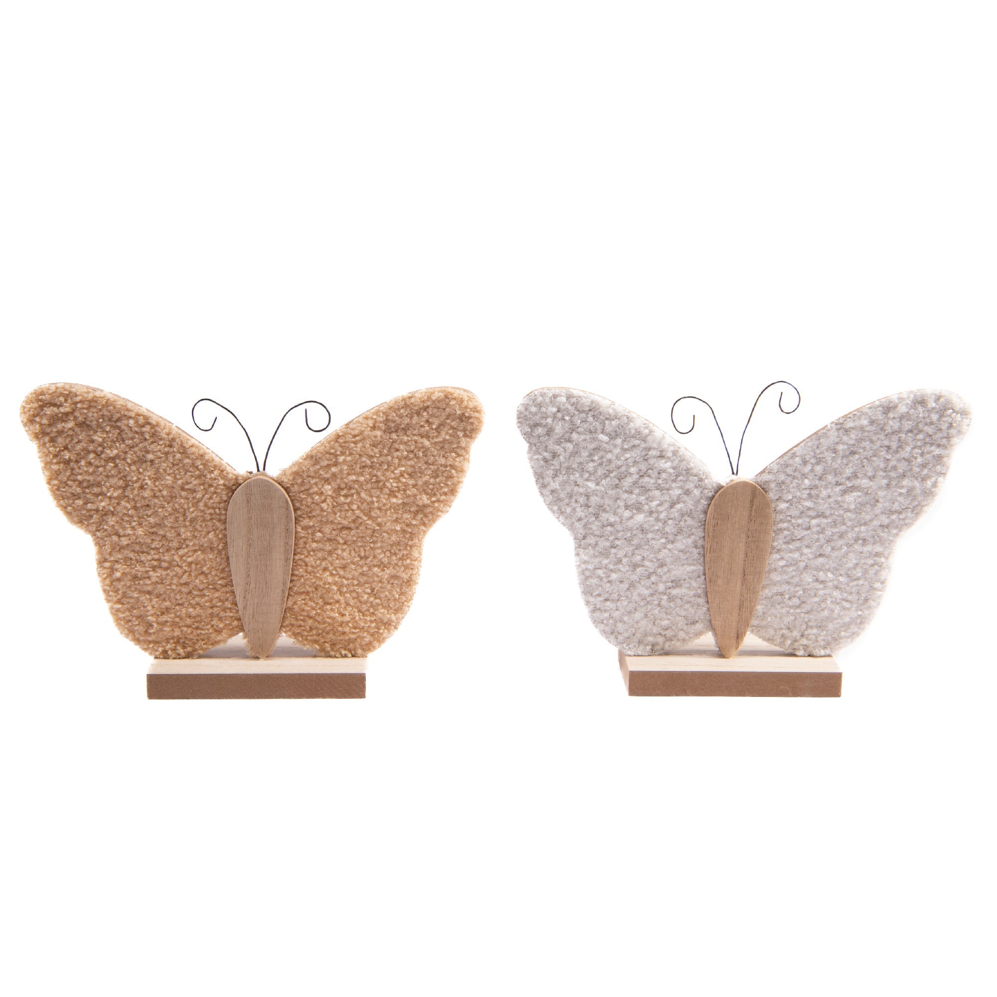 Assorted Felt Butterfly Decorative Stands - Set of 2
