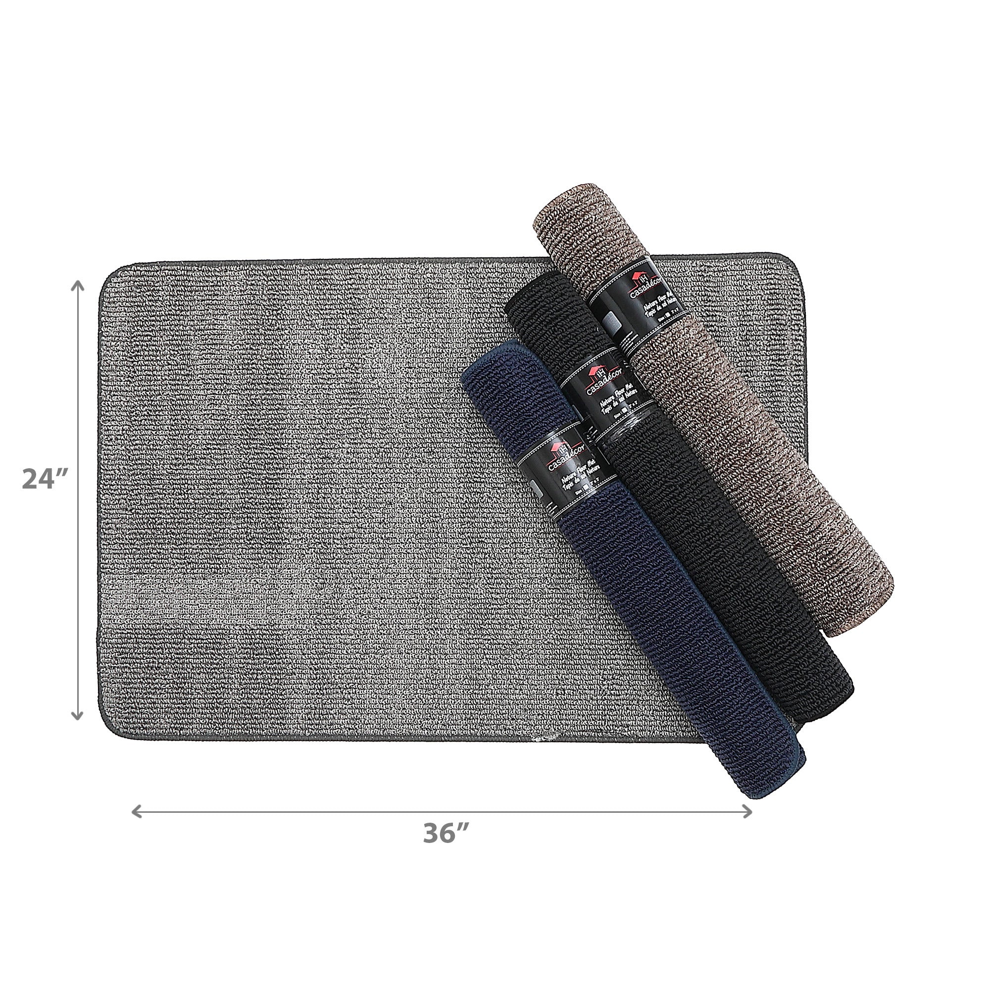 Nature Solid Tufted Floor Mat Assorted 2x3 Feet Set Of 4, Soft Indoor Area Rug
