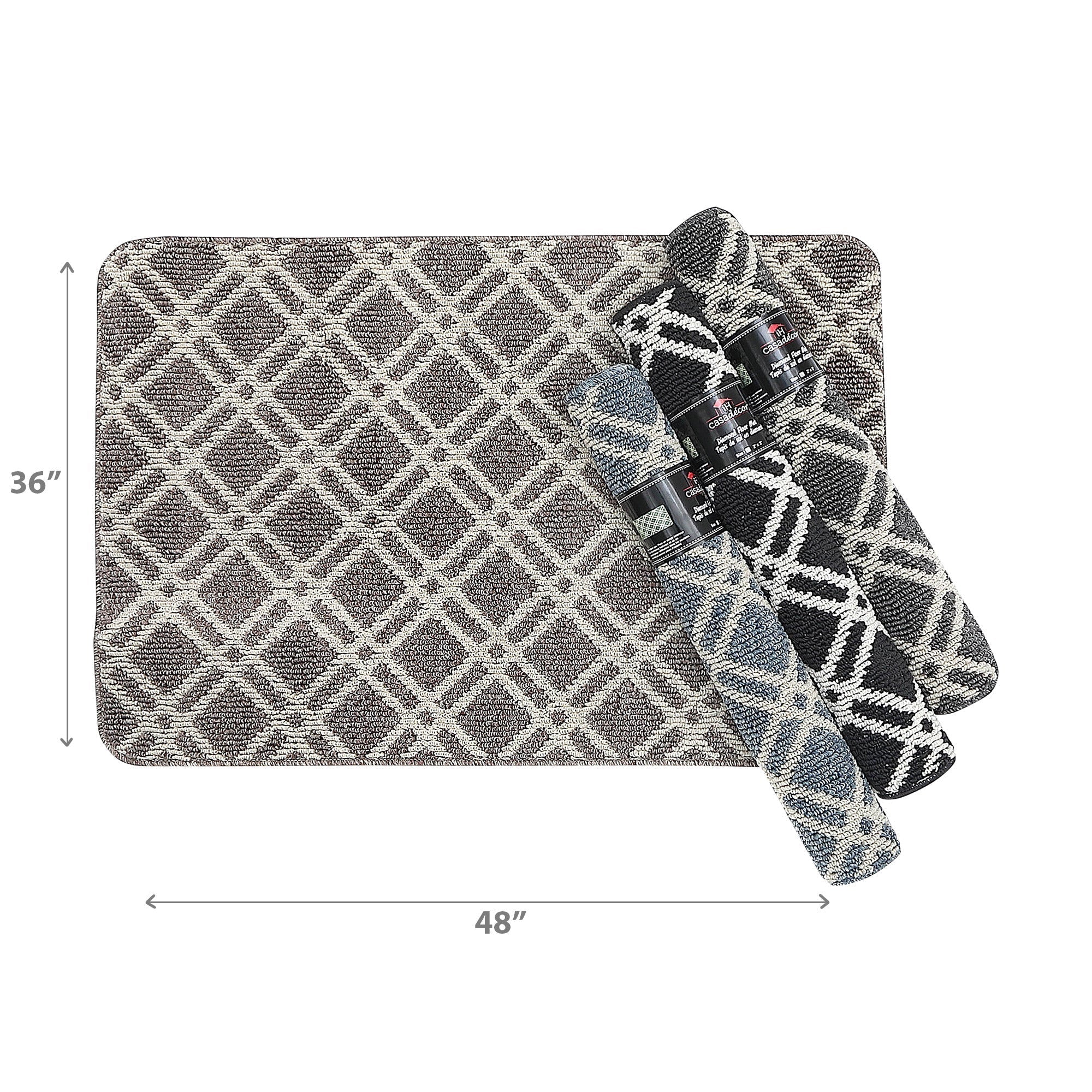 Diamond Tufted Floor Mat Assorted 3x4 Feet Set Of 4, Soft Indoor Area Rug, Home Decor