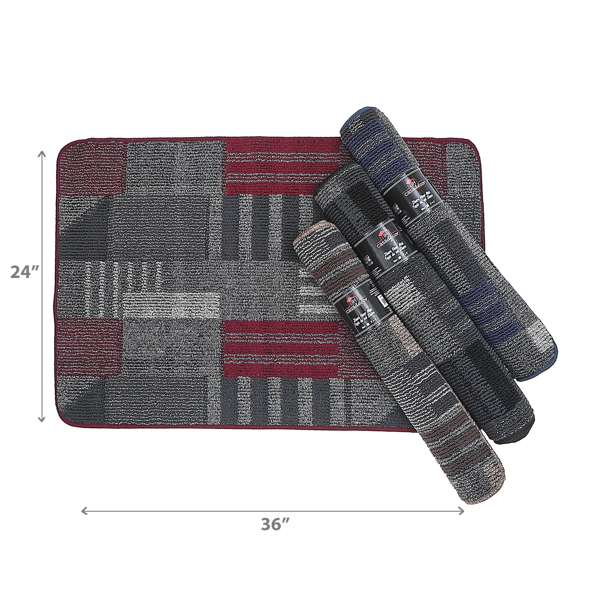 Zhara Heavy Tufted Floor Mat Assorted 2x3 Feet Set Of 4, Durable Indoor Area Rug