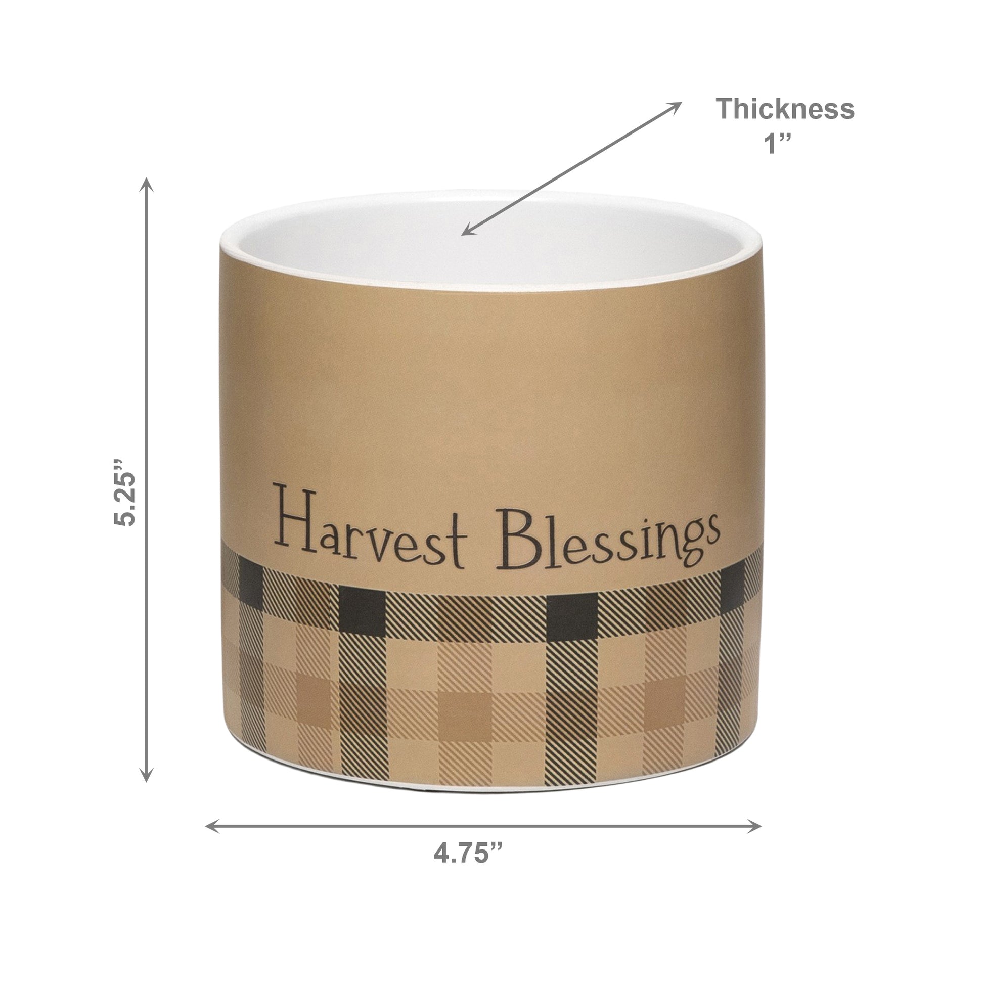 Pot Harvest Blessings Plaid Large, Fall Harvest, Planter, Holiday Decor- Set of 3
