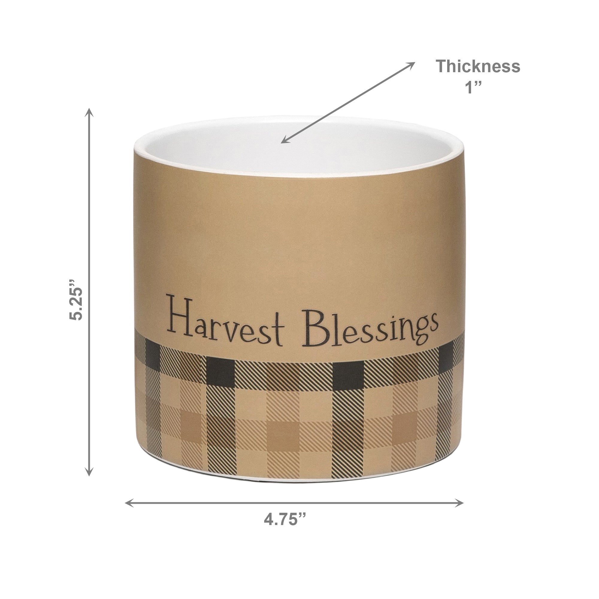 Pot Harvest Blessings Plaid Large, Fall Harvest, Planter, Holiday Decor- Set of 3
