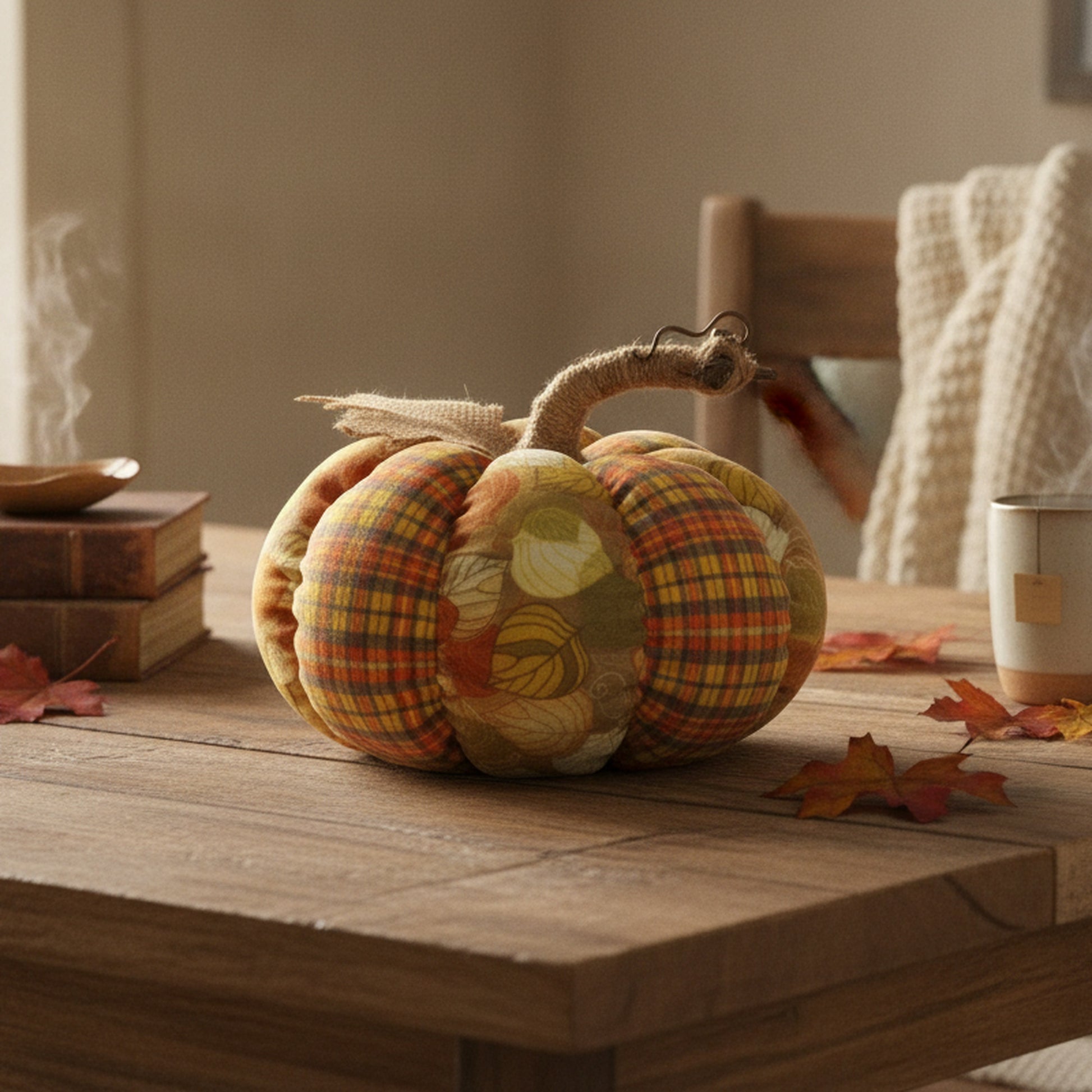 Plush Pumpkin Large, Fall Harvest, Plush Figure, Holiday Decor- Set of 2