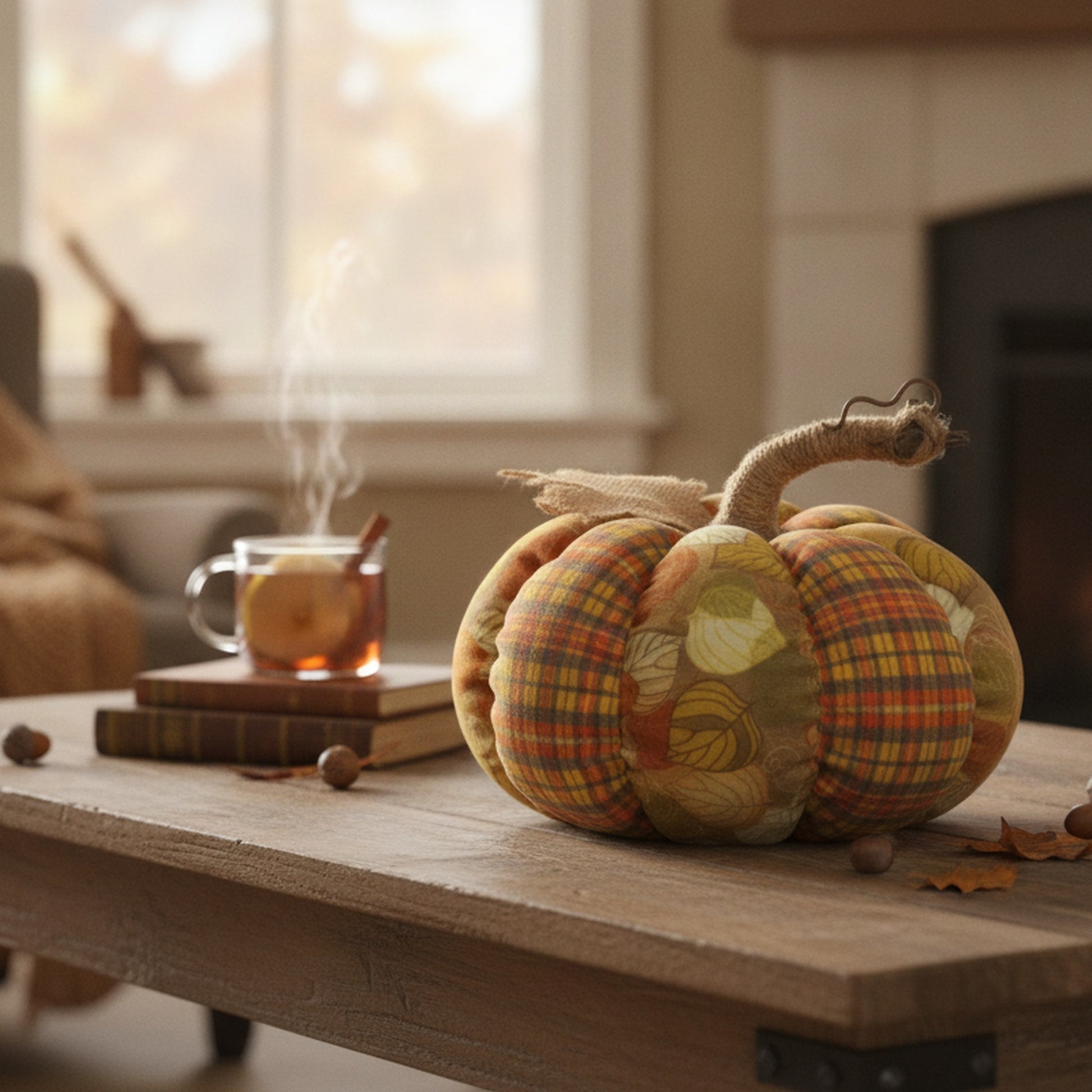 Plush Pumpkin Large, Fall Harvest, Plush Figure, Holiday Decor- Set of 2