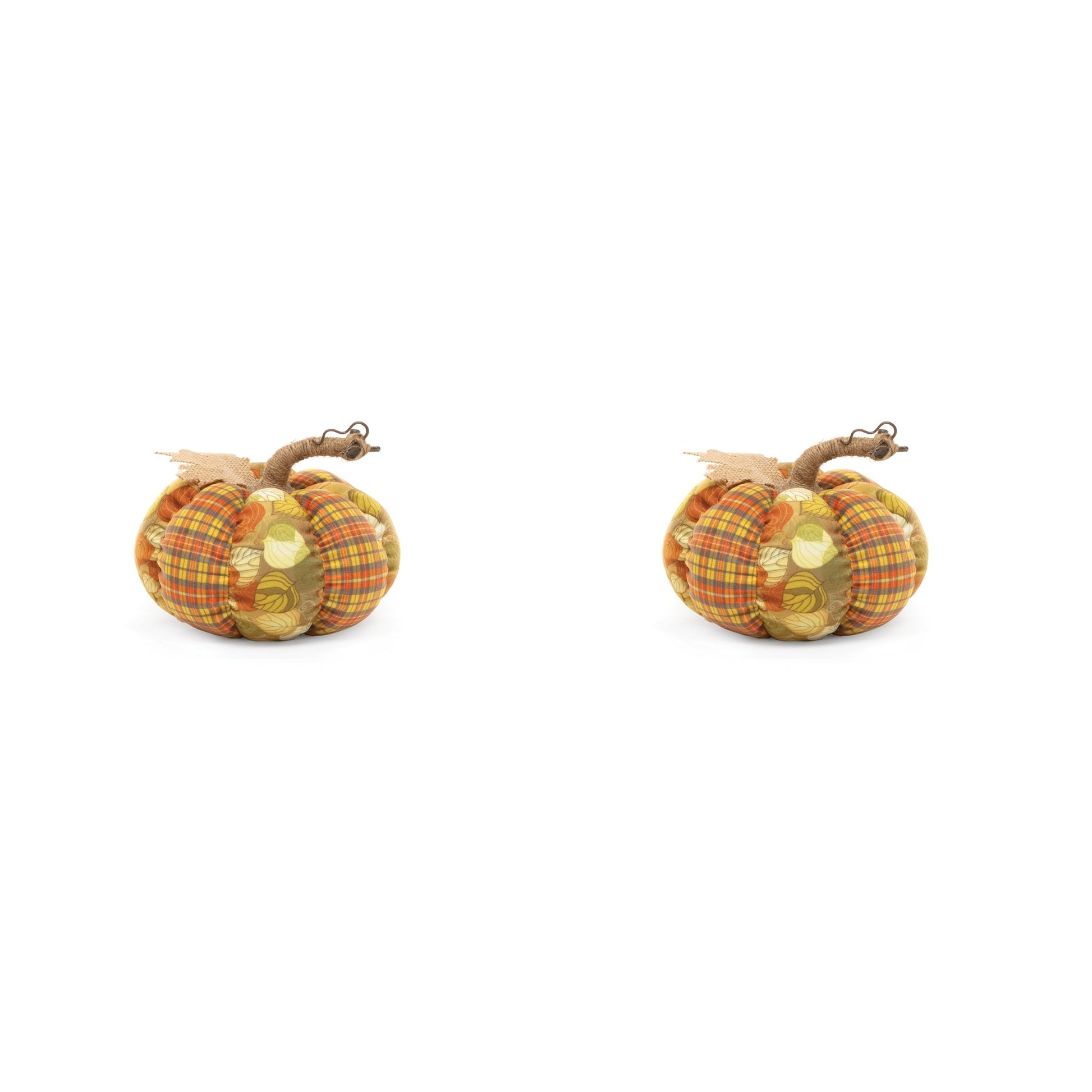 Plush Pumpkin Large, Fall Harvest, Plush Figure, Holiday Decor- Set of 2