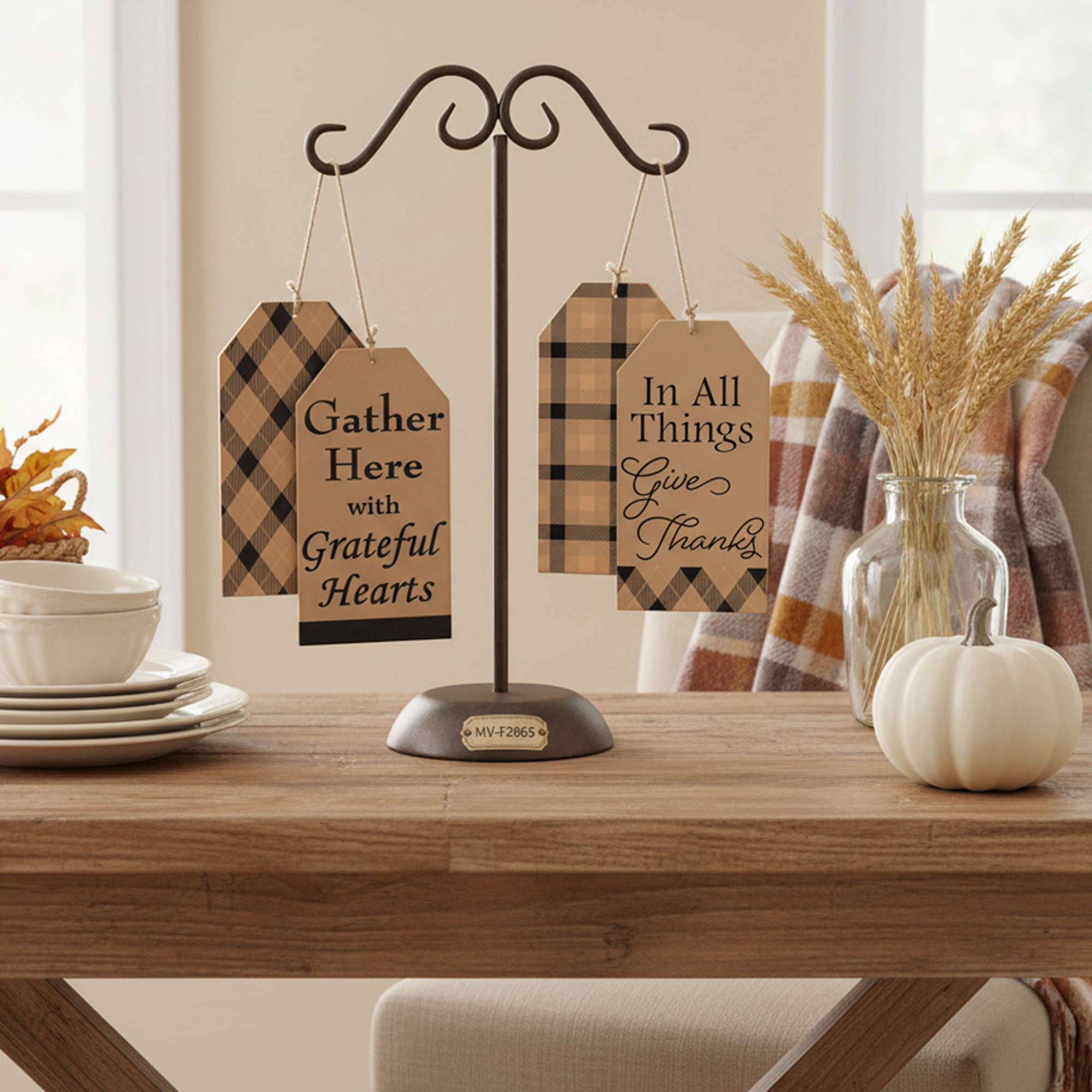 Tag Sign Gather/Give Aassorted, Holiday Decor- Set of 6