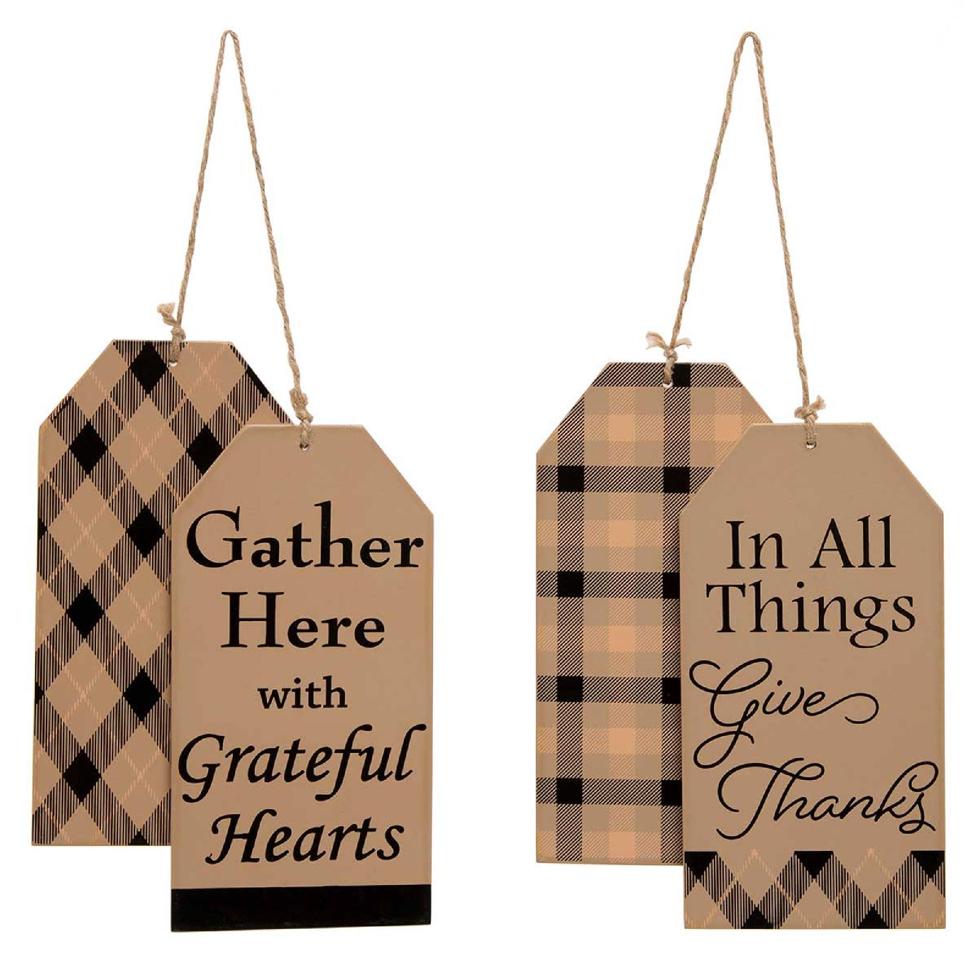 Tag Sign Gather/Give Aassorted, Holiday Decor- Set of 6