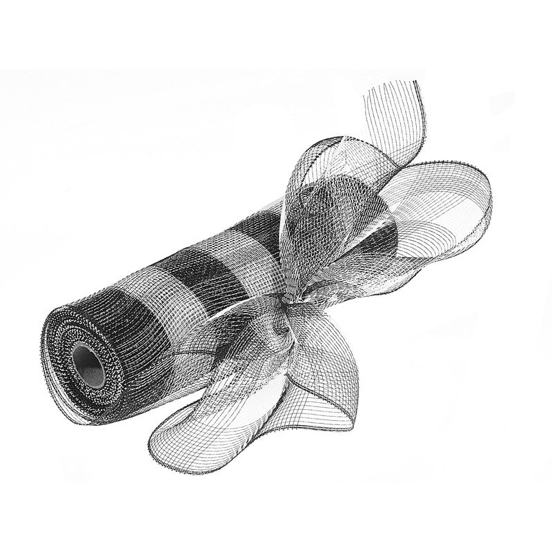 Mesh Ribbon – White Buffalo, 10"x5Y, Decorative Craft & Gift Ribbon, Set of 4