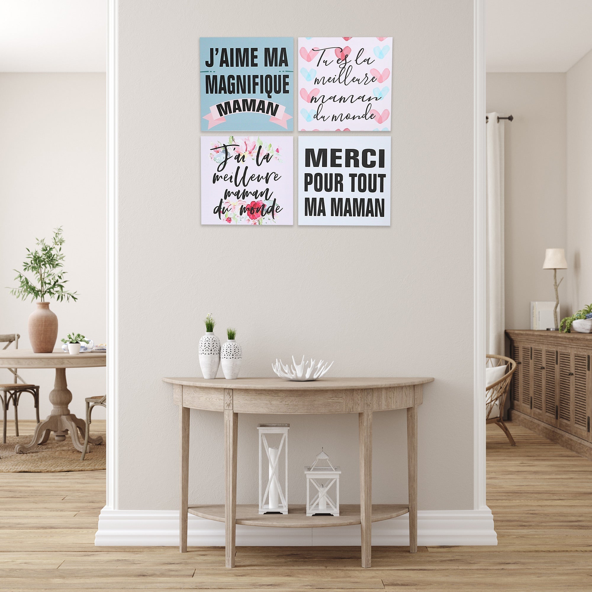 Canvas Wall Art Maman Assorted Set Of 4, Decorative Wall Art, Home Decor
