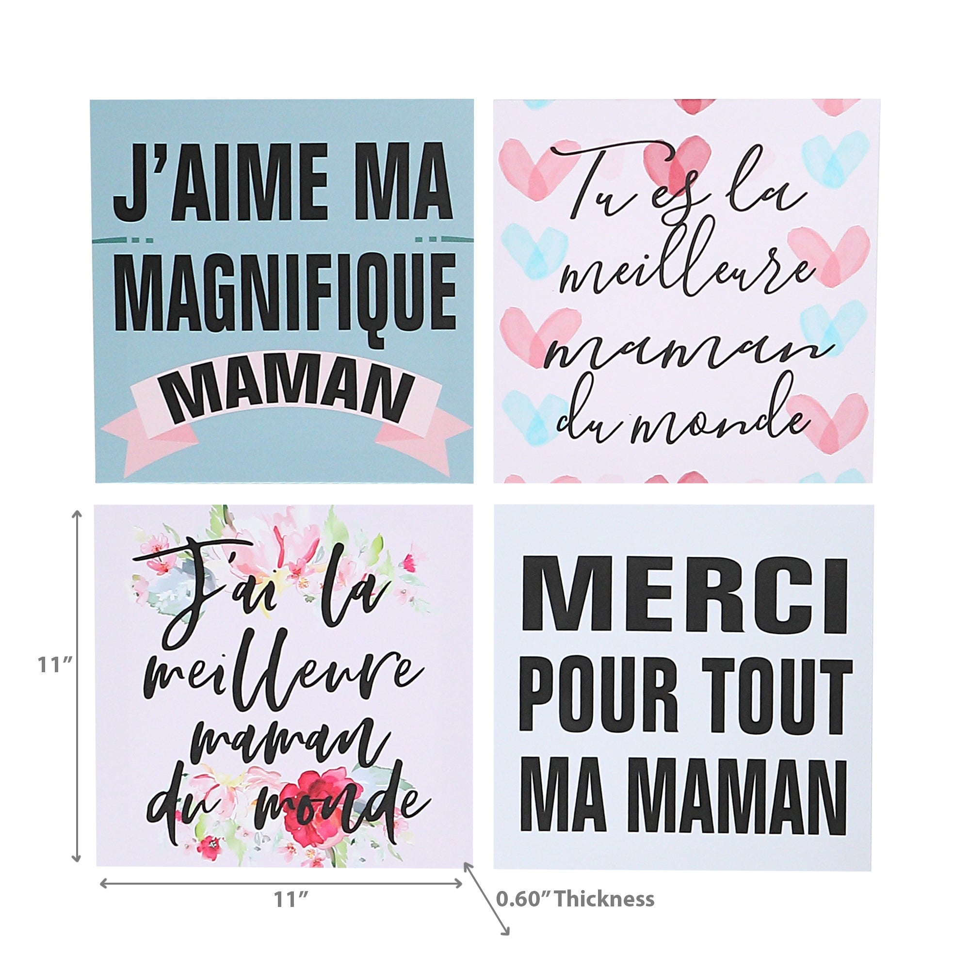 Canvas Wall Art Maman Assorted Set Of 4, Decorative Wall Art, Home Decor