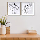 Framed Canvas Wall Art Lady In Large Hat - Set of 2