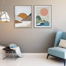 Framed 3D Canvas Wall Art Sunrise Assorted - Set of 2