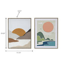 Framed 3D Canvas Wall Art Sunrise Assorted - Set of 2