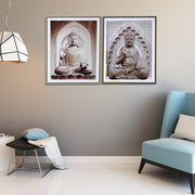 Framed Canvas Wall Art Buddha Assorted - Set of 2, Spiritual Wall Decor, Home Artwork, Meditation Room Accent