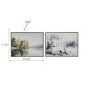 Framed Canvas Wall Art Misty Forest/Forest Lake Assorted - Set of 2