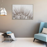 Framed Canvas Wall Art Fluffy Dandelion Flower, Home Wall Decor, Nature Artwork, Seasonal Floral Accent