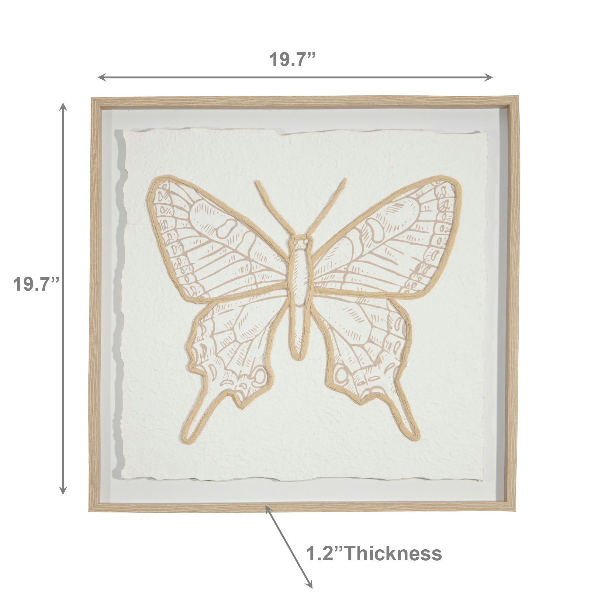 Framed 3D Effect Paper Art of Butterfly