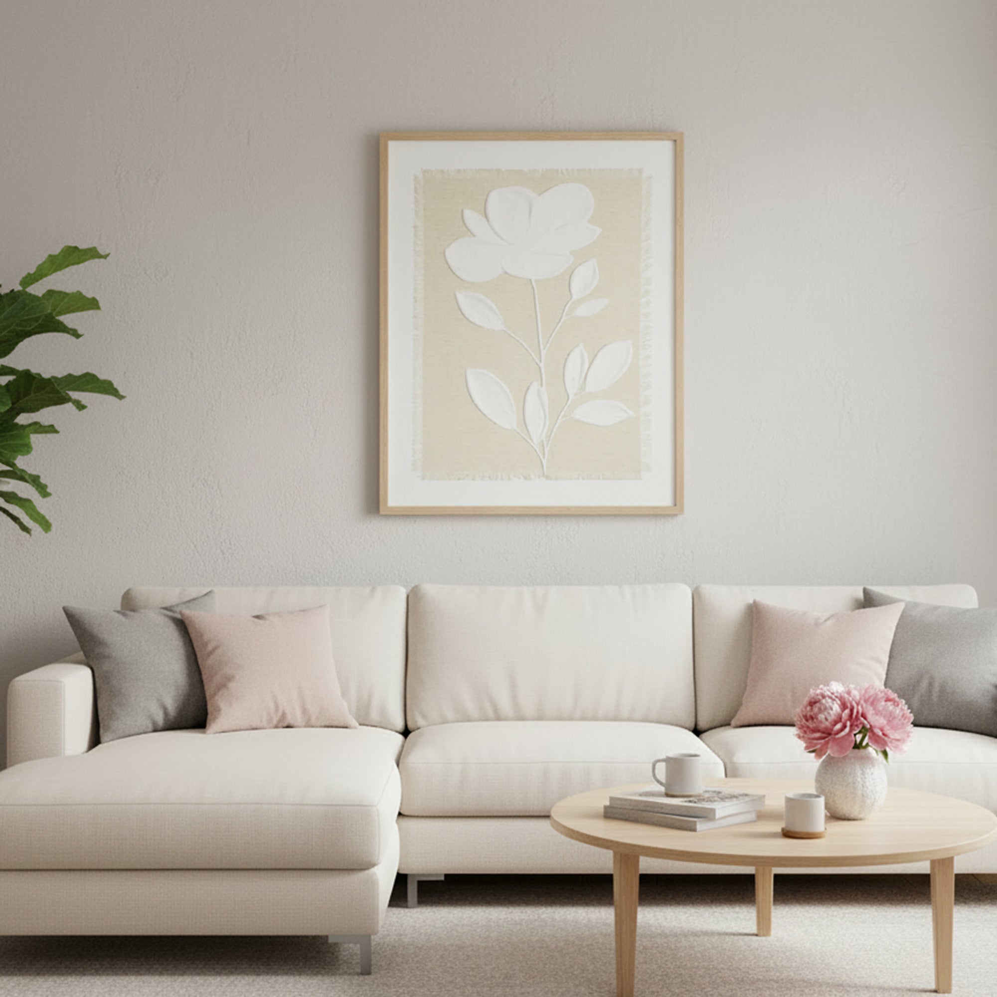 Framed Handpainted Wall Art of Flora
