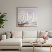Handpainted Canvas Art with Foil Detail “Sail Away”