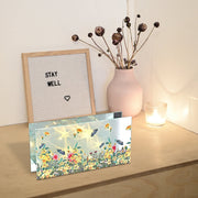 Rectangular LED Painted Glass Decor Floral Garden, Home Accent, Lighted Decor