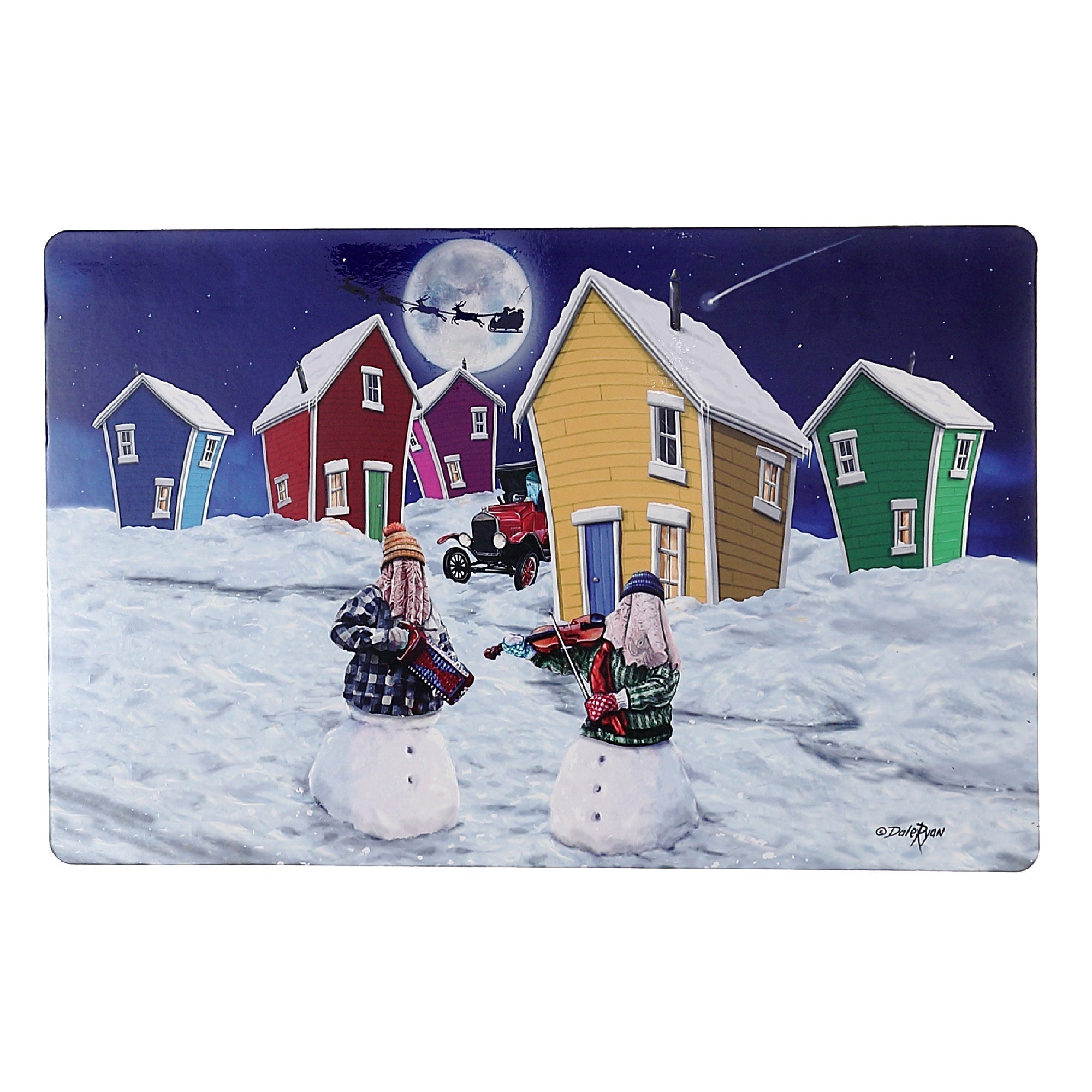 Plastic Placemat Snowman Holiday Design - Set of 12 Christmas Table Mats