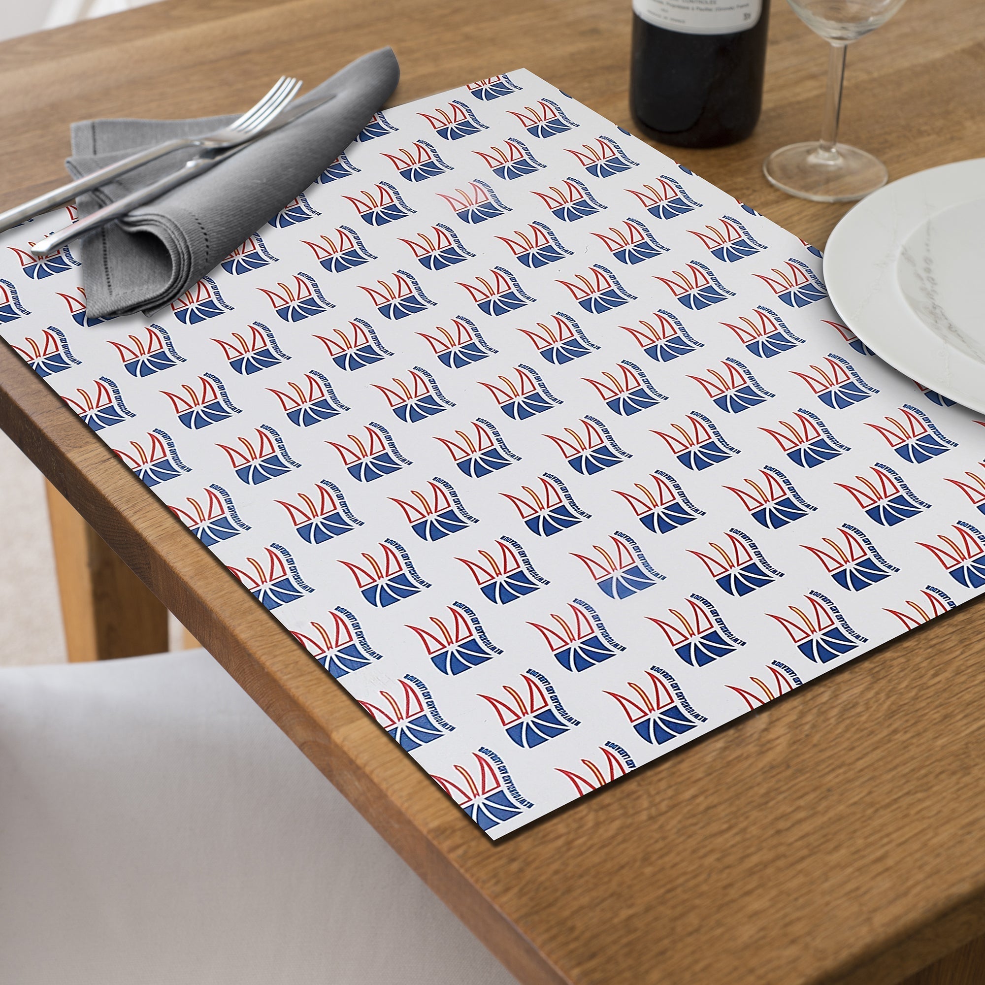 Plastic Placemat Newfoundland Waving Flag, Dining Table Mat, Kitchen Place Setting, Coastal Home Decor, Reusable Wipe Clean, Heat Resistant, Set of 12