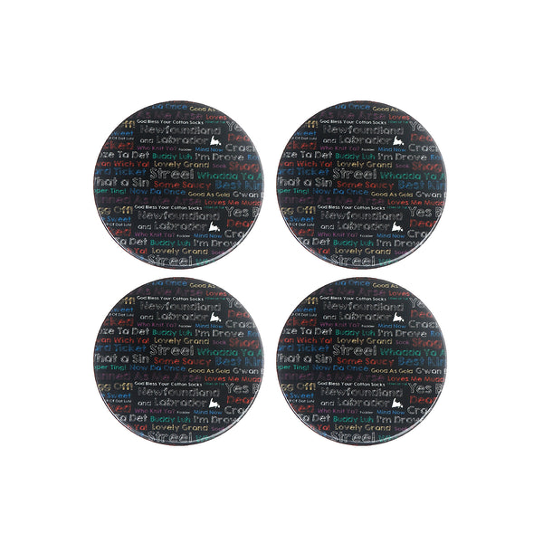 4 Pc Round Ceramic Coasters Colorful Sayings