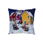 Velvet Cushion Snowman Design 18 X 18 - Set of 2 Decorative Holiday Throw Pillows