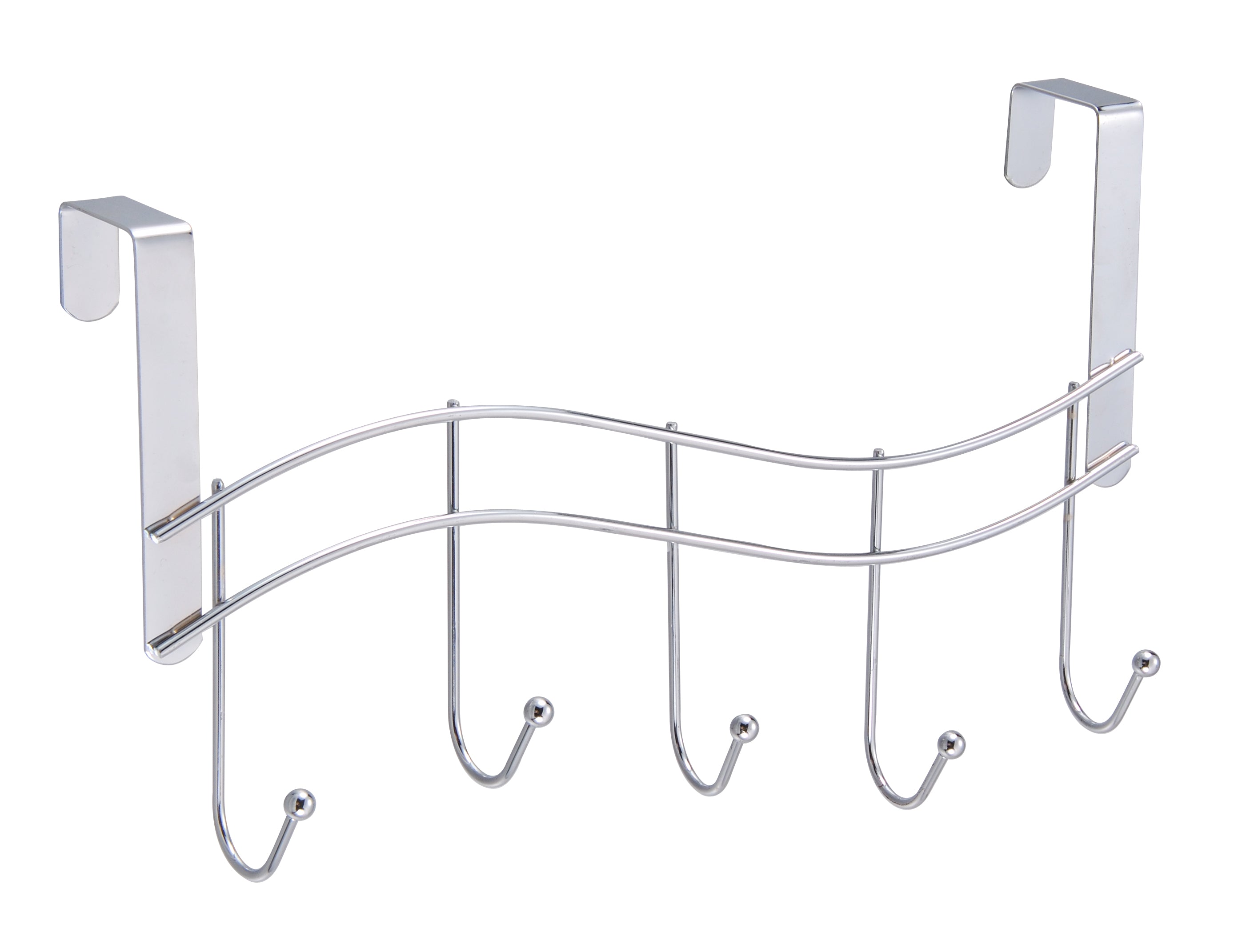 Delgado Over-the-Door 5-Hook Rack, Wavey Design