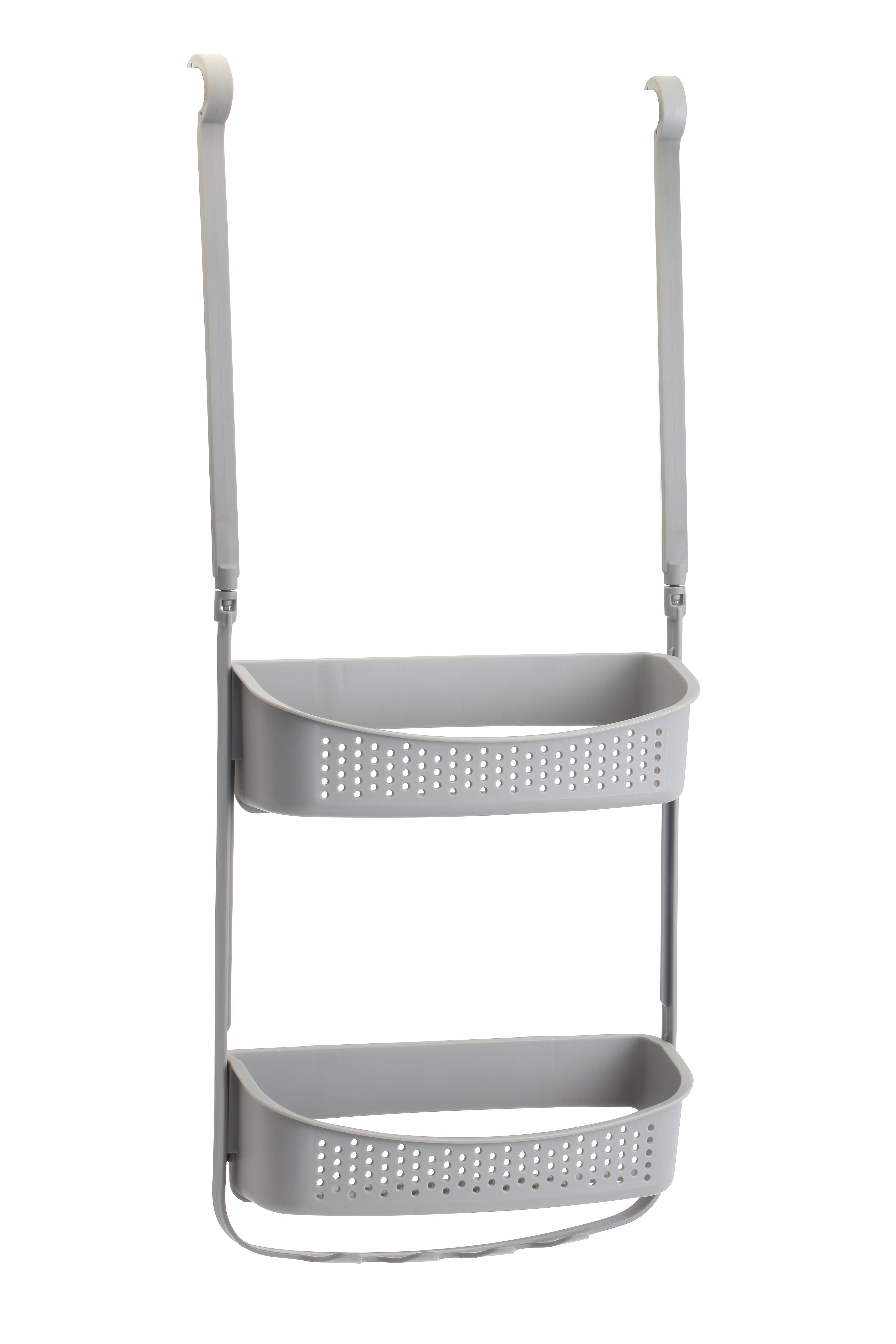 Over The Door 2 Tier Shower Caddy Gray Bathroom Storage Organizer