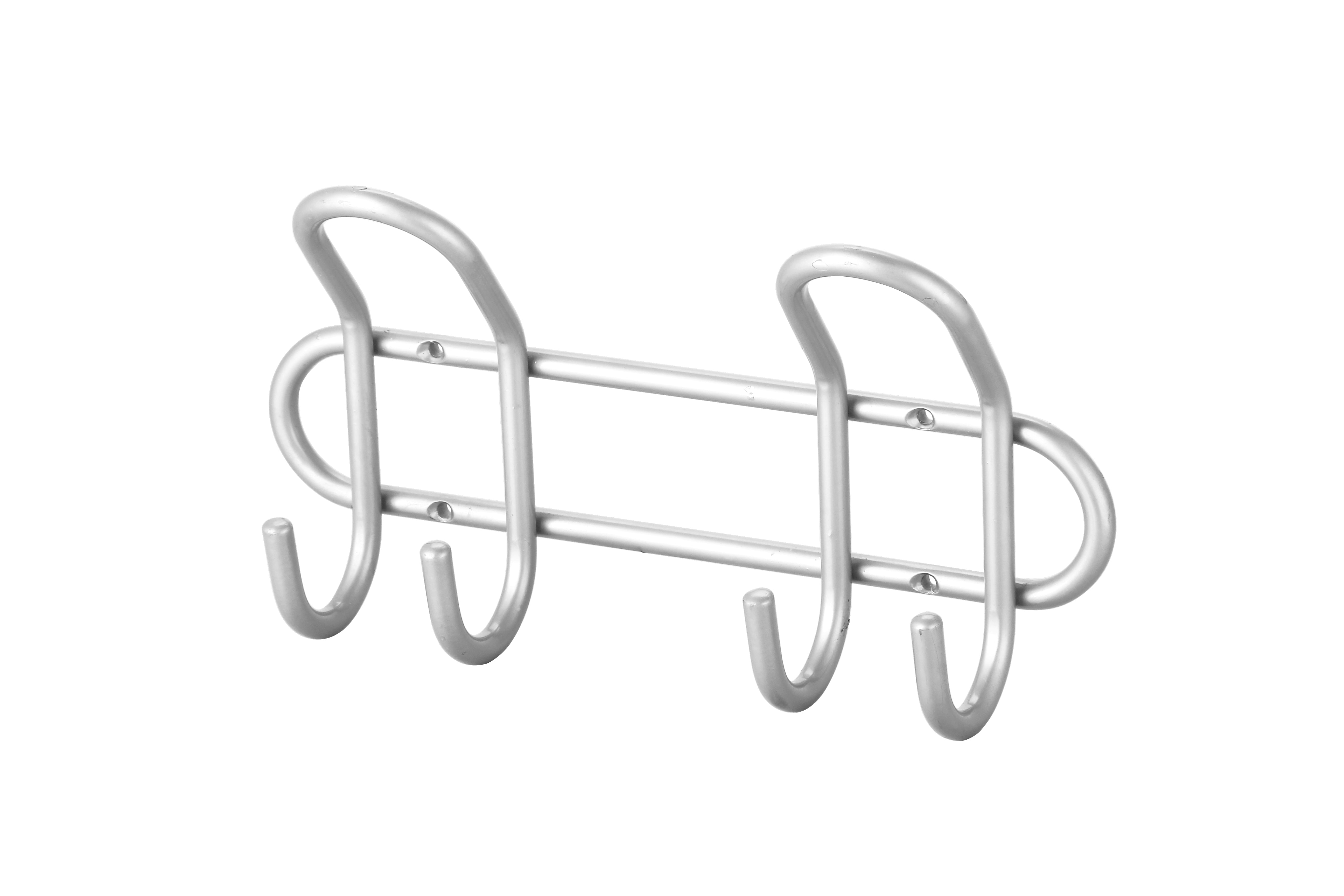 4 Hook Heavy Duty Chrome Wall Mount Storage Hooks for Entryway Bathroom or Kitchen