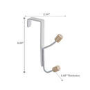 Iron Powder Coated Over The Door 2 Hooks Wooden Knob - Set of 4