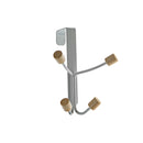 Iron Powder Coated Over The Door 4 Hooks Wooden Knob - Set of 4