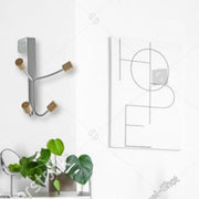 Iron Over-the-Door 4 Hooks with Wooden Knobs – Set of 4, Wall Organizer, Home Storage