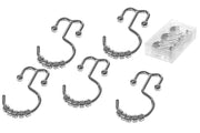 Shower Curtain Liner Double Hook 12 Pcs, Shower Curtain Double Hooks Set Of 12, Rust Resistant Bathroom Hooks