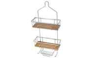 Black 2-Tier Shower Caddy – Bathroom Organizer, Wall Mounted Storage