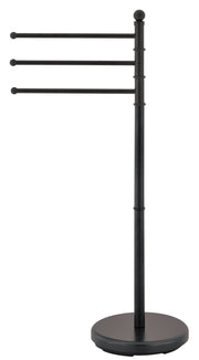 3-Arm Metal Towel Stand Black – Bathroom Towel Holder, Freestanding Rack