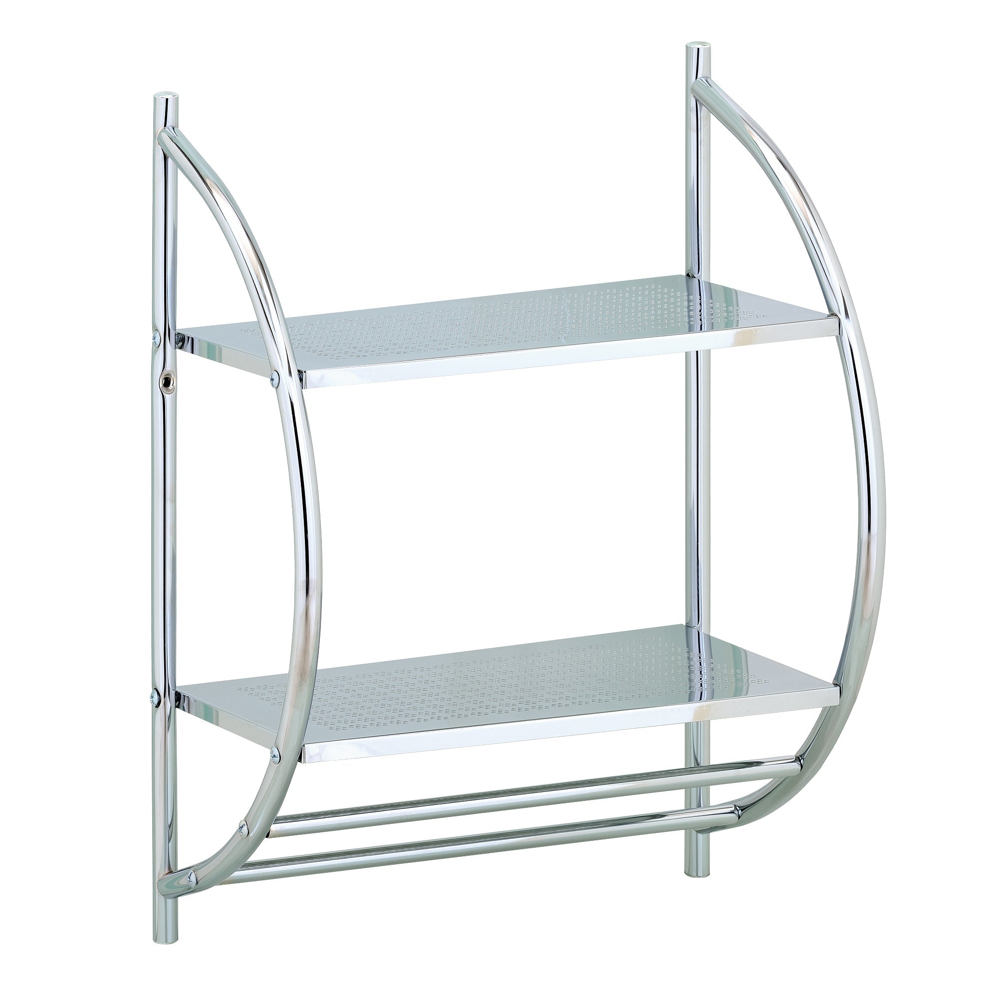 2-Tier Metal Wall Shelf Rack – Kitchen & Bathroom Organizer, Wall Storage