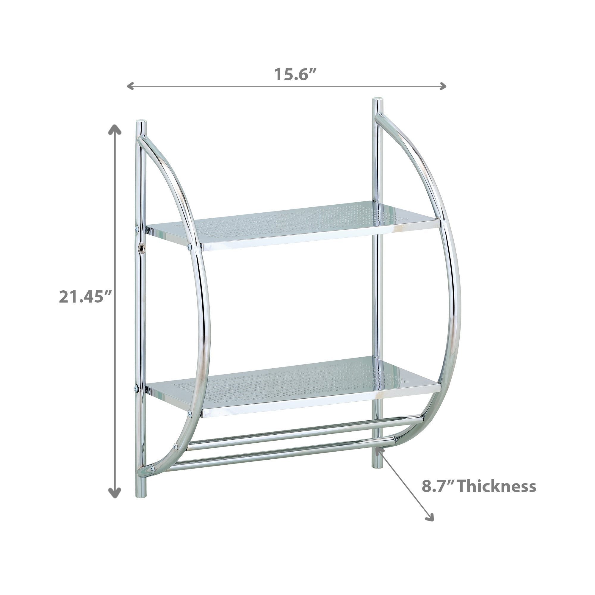 2-Tier Metal Wall Shelf Rack – Kitchen & Bathroom Organizer, Wall Storage